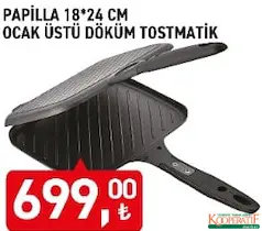 PAPİLLA OCAK ÜSTÜ DÖKÜM TOSTMATİK 18X24 CM fiyat ve kampanya bilgisi